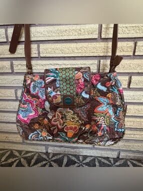 Oilily Floral Shoulder Bag - Boho Floral Crossbody Handbag - Women's Bag
